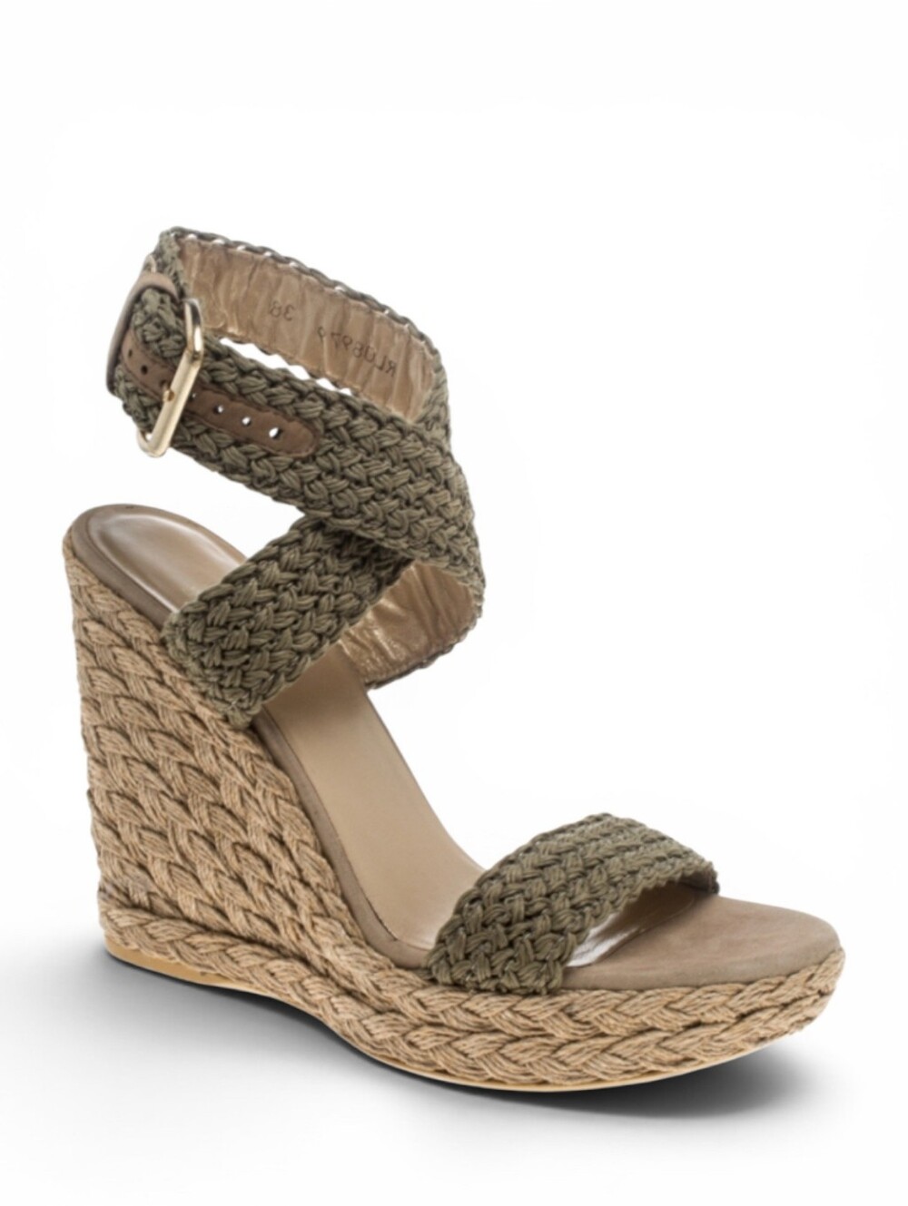 STUART WEITZMAN Jute Espadrille Wedge Sandals Platform Crochet Wrapped Taupe 10